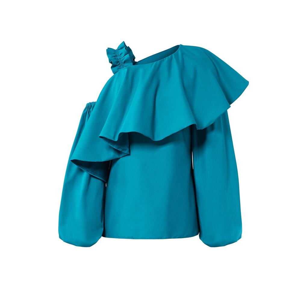 Viva Aviva One Shoulder Puff Sleeve Top Size 0
